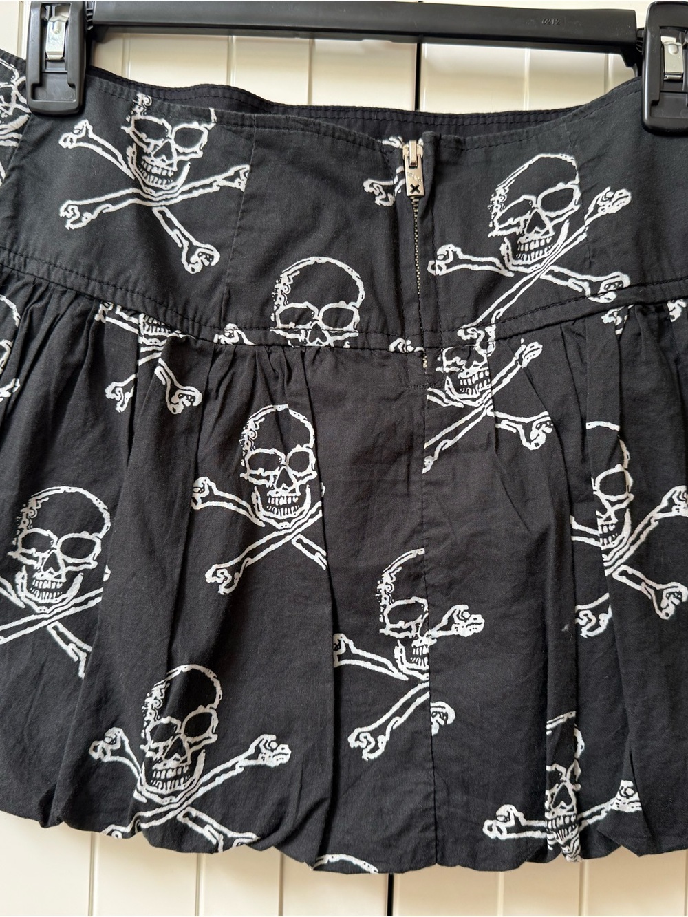 Tripp NYC Black Mini Skirt with White Skull Print - Picture 2 of 3